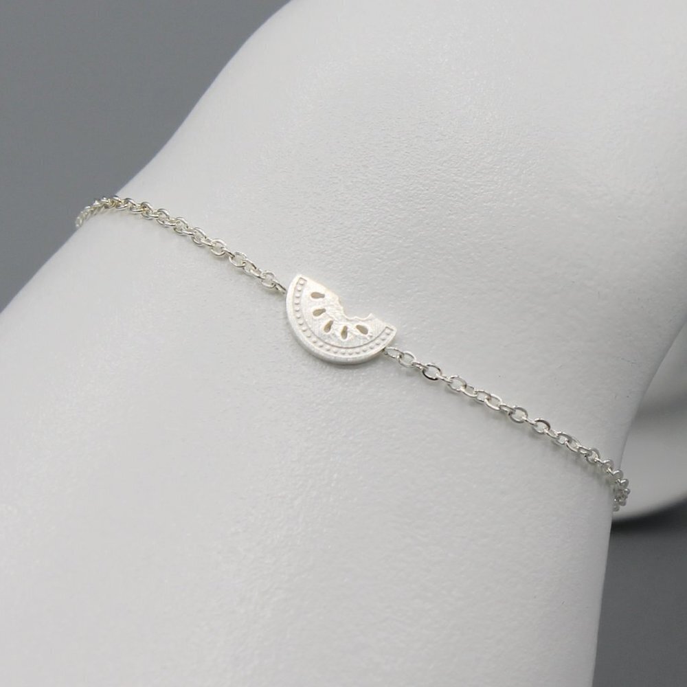 Jewelry bracelet watermelon fruit Summer silver tone dainty minimalist fashion